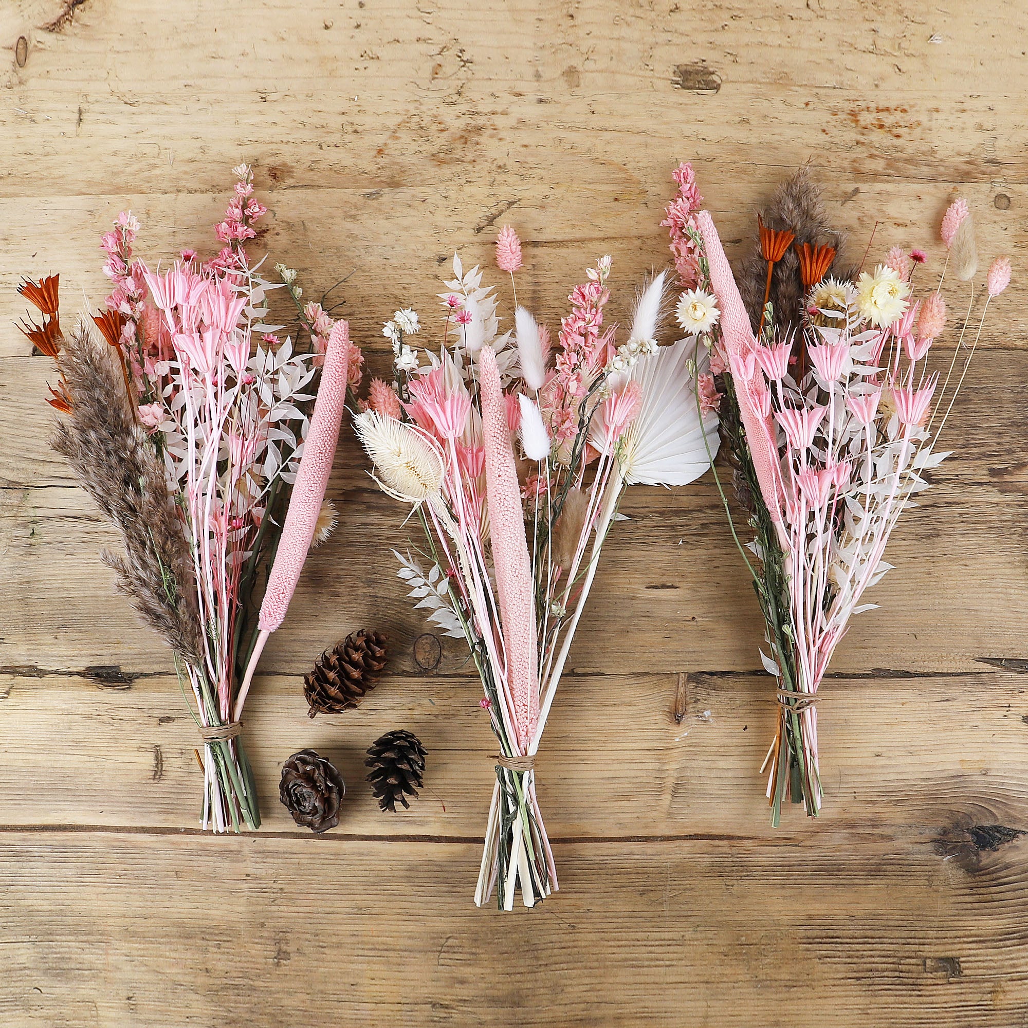 Pastel Dried Flower Trio